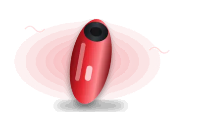 Illustration of an air-pulse toy (drawing, not the actual product)