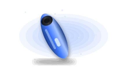 Illustration of an air-pulse toy (drawing, not the actual product)