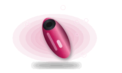 Illustration of an air-pulse toy (drawing, not the actual product)