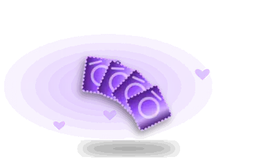 Illustration of foil condom wrappers (drawing, not the actual product)