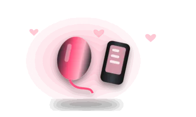Illustration of a wearable egg vibrator and phone (drawing, not the actual product)