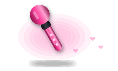 Illustration of a wand massager (drawing, not the actual product)