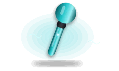 Illustration of a wand massager (drawing, not the actual product)