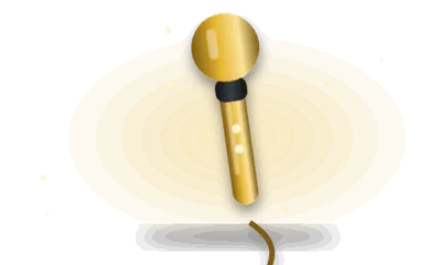 Illustration of a wand massager (drawing, not the actual product)