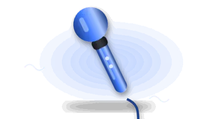 Illustration of a wand massager (drawing, not the actual product)