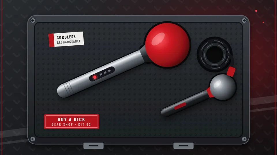 Illustration: two wand massagers in a gear case