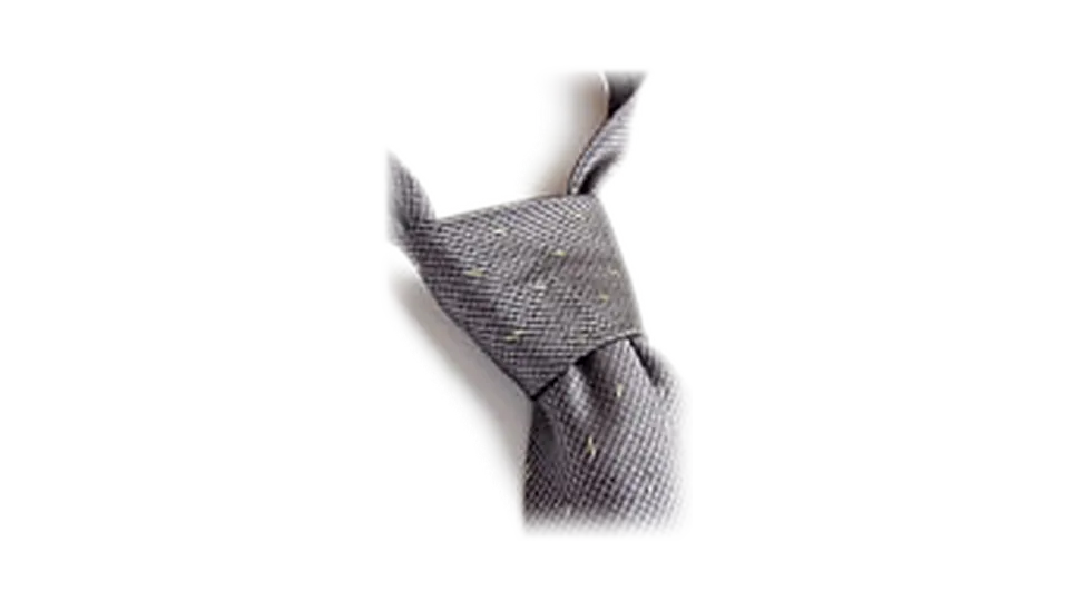 A gray silk necktie