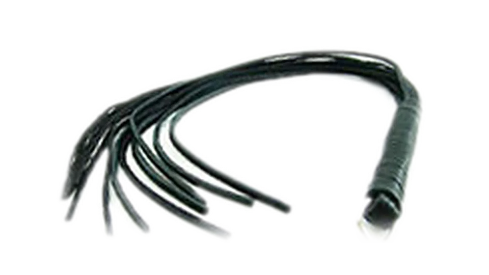 A black leather flogger